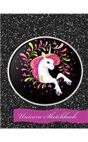 Unicorn Sketchbook: Large Faux Glitter Sketch Book Journal for Doodling, Coloring Tons of Creative Fun For Girls - Foxy Unicorn