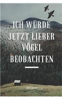 Ich Würde Jetzt Lieber Vögel Beobachten Notizbuch: A5 Notizbuch liniert als Geschenk für Vogelbeobachter - Vogelbeobachtung - Vogelbuch - Gartenvoegel - Kalender - Tagebuch für Erwachsene