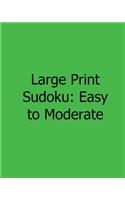 Large Print Sudoku: Easy to Moderate: Easy to Read, Large Grid Sudoku Puzzles