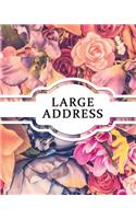 Large Address: Vintage Design (with Birthday Notes) - Size 8x10 Inches - Name, Address, Mobile, Work, Fax, Email, Emergency Contacts 1
