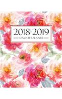 Semesterplaner 2018-2019: Oktober 2018 - September 2019: 19 x 23 cm: Blumenmuster 4220