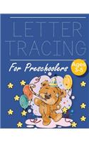 Letter Tracing for Preschoolers Party Bear: Letter a tracing sheet - abc letter tracing - letter tracing worksheets - tracing the letter for toddlers - A-z dots writing with arrows - handwriti