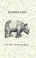 Planner 2020 Let The Adventure Begin: Adorable Retro Cover with a / Diary / Agenda with simple weekly pages + monthly calendar (portable size)