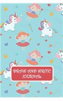 Draw and Write Journal: Unicorn Fairy Primary Composition Story Paper Notebook 6x9 Wide Ruled with Picture Space