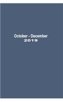 3 Month Planner 2019: October to December - Week Starts on Sunday - Include Hours, Priorities, To-Do List, Notes & Monthly Planner (Oct-Dec) and Year Calendar - Minimalis