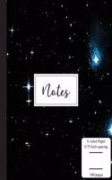 Notes: Low Vision Notebook - 0.75 Inch LV Ruled Paper - Full Size Bold Large Print Lined - Page Numbers - Black Tarawera Cover
