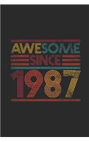 Awesome Since 1987: Graph Ruled Notebook - Journal for Birthday Gift Idea