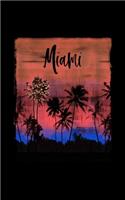 Miami: Florida Christmas Notebook With Lined Wide Ruled Paper For Taking Notes. Stylish Tropical Travel Journal Diary 5 x 8 Inch Soft Cover. For Home, Work