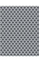 Moroccan Trellis - Slate Grey 101 - Lined Notebook With Margins 8.5x11