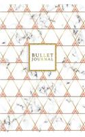 Bullet Journal: Marble + Gold Bullet Journal - 120-Page 1/4 Inch Dot Grid Notebook - 6 X 9 Marble & Gold Perfect Bound Softcover