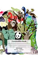 Composition Book: Zoo Menagerie, Wide Ruled School Notebook, 100 pages, 7.44"x9.69"