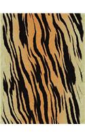 Tiger Print Notebook: 8.5 X 11 202 College Ruled Pages