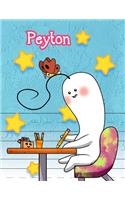Peyton: Personalized Book with Child's Name, Primary Writing Tablet, 65 Sheets of Practice Paper, 1" Ruling, Preschool, Kindergarten, 1st Grade, 8 1/2" X 11