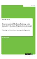 Gruppenarbeit. Modeerscheinung oder zukunftsweisendes Organisationskonzept?: Psychologie und Unternehmen: Psychologie der Organisation