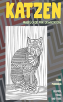 Malbücher für Erwachsene - Blumen, Vögel und Tiere - Tiere Mandala - Katzen