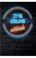 The CELINE Notebook: Vintage Blank Ruled Personalized & Custom Neon Sign Name Dotted Notebook Journal for Girls & Women. Wall Background. Funny Desk Accessories. Retro B