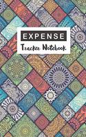 Expense Tracker Notebook: Diagonal Floral Tiles Cover - Personal Cash Management - Daily Expense Tracker Organizer Log Book - Small Business Financial Planning, Spending, Cre(7 Simple Ledger Cash Income Expense Book)