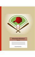 Wide Ruled Notebook Baseball Composition Book