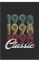Classic 1998: Blank Lined Notebook / Journal (6 X 9 -120 Pages) - Birthday Gift Idea