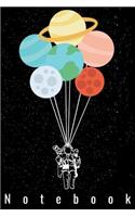 Notebook: Blank Lined 100 Pages 6x9 - Astronaut Space Cosmic Notebook to Write in Journal Note Pad Book Gift for Men Women Kids Boys Girls