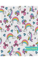 Unicorn Notebook: Cute Kawaii Journal and Diary Large 8.5 x 11 Matte Cover with Blank Lined Ruled White Paper Interior - Perfect for School, Gifts for Kids (Girls and