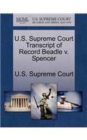U.S. Supreme Court Transcript of Record Beadle V. Spencer
