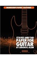 Staves and TAB guitar manuscript paper - 150 pages