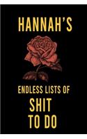 Hannah's Endless Lists of Shit to do