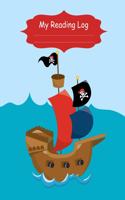 My Reading Log: Pirate Themed Book Journal for Kids (8.5"x11" Full Colour UK English A4)