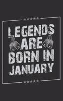 Legends Are Born In January: Personal Planner 24 month 100 page 6 x 9 Dated Calendar Notebook For 2020-2021 Academic Year. Funny Birthday gift idea for him.