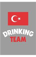 Drinking Team Notebook: Lined Journal, 120 Pages, 6 x 9, Turkey Flag Beer Olympics Gift Journal Matte Finish