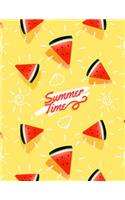Summer Time: Watermelon Cute Fruit Grid Paper Page Journal Squared Graph Sheet Graphing Doodling Drawing Sketching Journaling For Kids Teen Girl Artist Women Lad(27 Watermelon Notebook Grid)