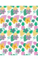 Dot Grid Notebook: Blank Dot Grid Journal Dotted Pages for Bullet Journaling Tropical Pineapples