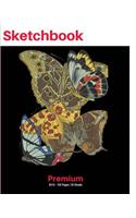 SketchBook: Papillon Butterfly Art Print (6), 8"x10" Sketch Pad, Sketching and Drawing Paper, Note Pad -[Premium Sketch Books]