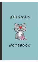Jessica's Notebook: Personalised Cat-Themed Notepad for Jessica