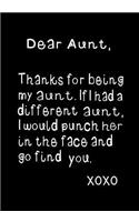 Dear Aunt, Thanks for Being My Aunt