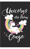 Unicorns Are from Congo: A Blank Lined Unicorn Journal for Travelers or People from Congo, Makes a Great Congo Gift, Congo Journal, or Congo Souvenir