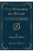 Von Bismarck Bis Bülow: Erinnerungen Und Begegnungen an Der Wende Zweier Jahrhunderte (Classic Reprint)