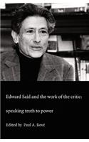 Edward Said and the Work of the Critic
