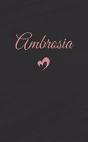 Ambrosia: Personalized Blank Lined Journal Rose Gold on Black