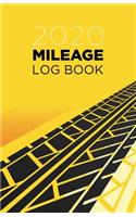 Mileage log book: Notebook and tracker: Keep a record of your vehicle miles for bookkeeping, business, expenses: Yellow and black tire pattern design