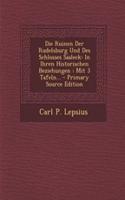 Die Ruinen Der Rudelsburg Und Des Schlosses Saaleck: In Ihren Historischen Beziehungen: Mit 3 Tafeln... - Primary Source Edition: (English)