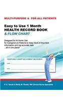 Easy to Use 1 Month Health Record Book & Flow Chart