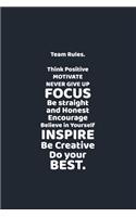 Team Rules: For Employees - Team.: funny notebook and journal Wide Ruled 6x9 120 Pages.