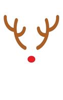 Rudolph The Reindeer Notebook: Reindeer Antlers With Red Nose - Lined Paperback Notebook College Ruled 6x9 inches with 120 pages - Funny Christmas Notebook