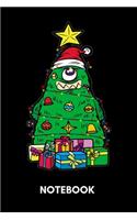 Notebook: Cute Christmas Tree Monster