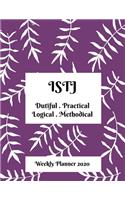 ISTJ Weekly Planner: 2020 ISTJ Myers Briggs Personality Weekly Organizer With Vision Diary