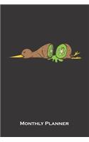 Kiwi bird cutted like a Kiwi fruit Monthly Planner