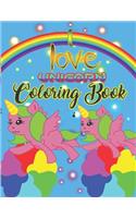 I love Unicorn Coloring Book: An Adult Coloring Book with Magical Animals, Cute Princesses, and Fantasy Scenes for Relaxation