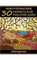 Malbuch für Erwachsene: 30 Herbstlaub Malvorlagen(3 Bunte Jahreszeiten)